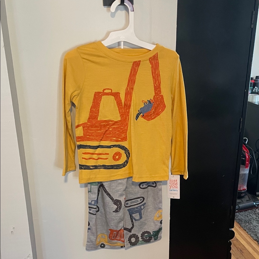 Yellow Construction Pajama Set